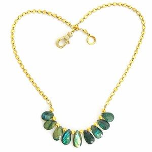 Georgia James Jewels “Skylar” AAA Labradorite Collar Necklace 18KT Gold Filled